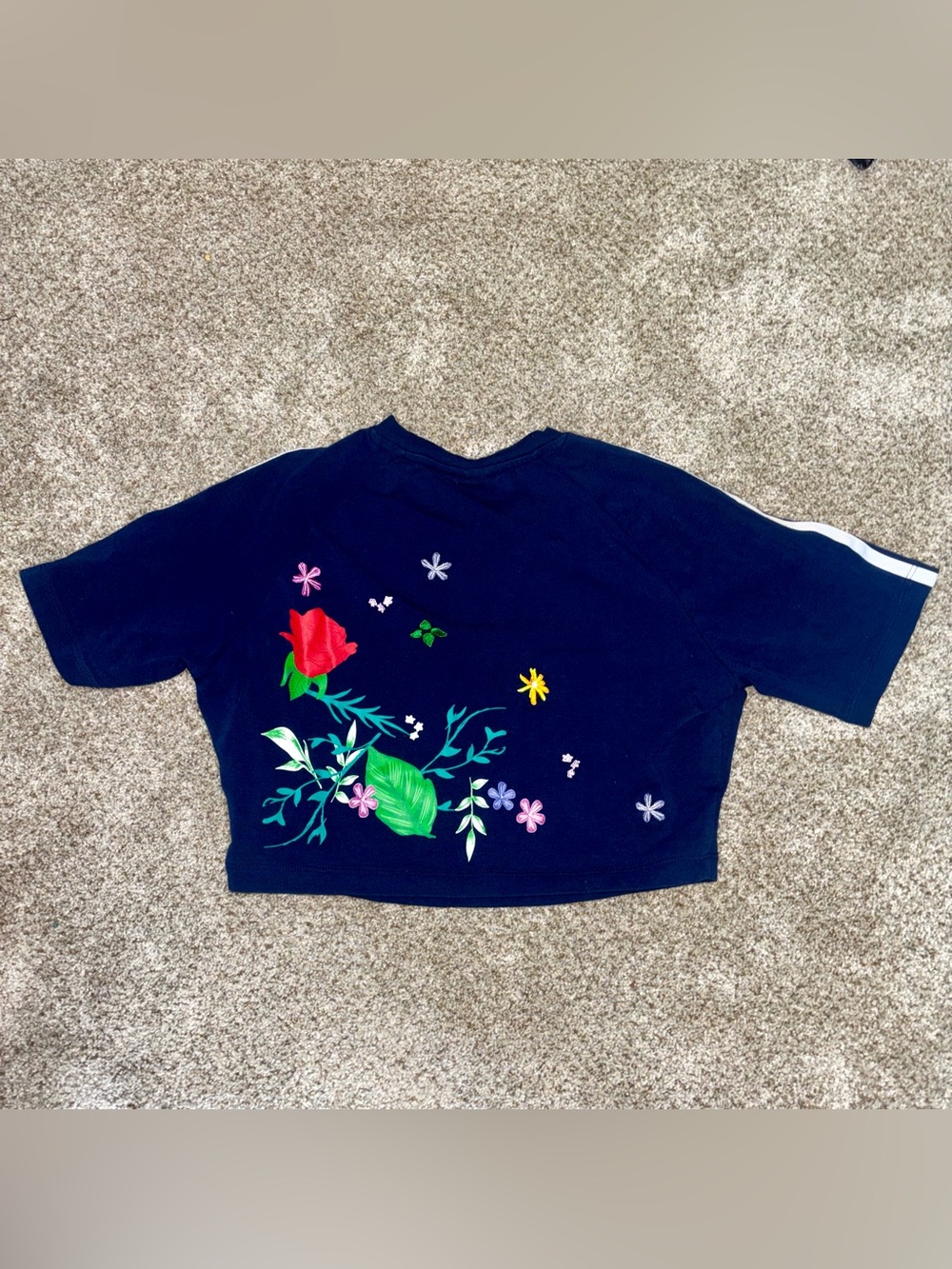 Adidas floral crop